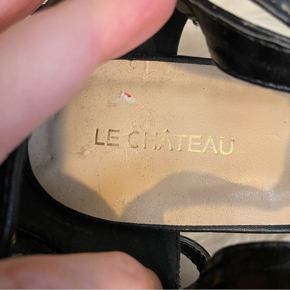 Le Chateau women’s black leather strappy stiletto heeled shoes in size 10 - Picture 11 of 12